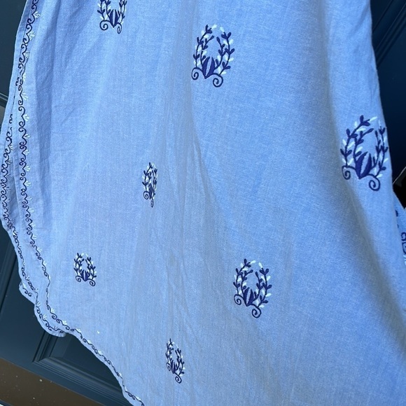 Misa Los Angeles Chantal Embroidered Cotton Chambray India Maxi Dress Small - Picture 11 of 16